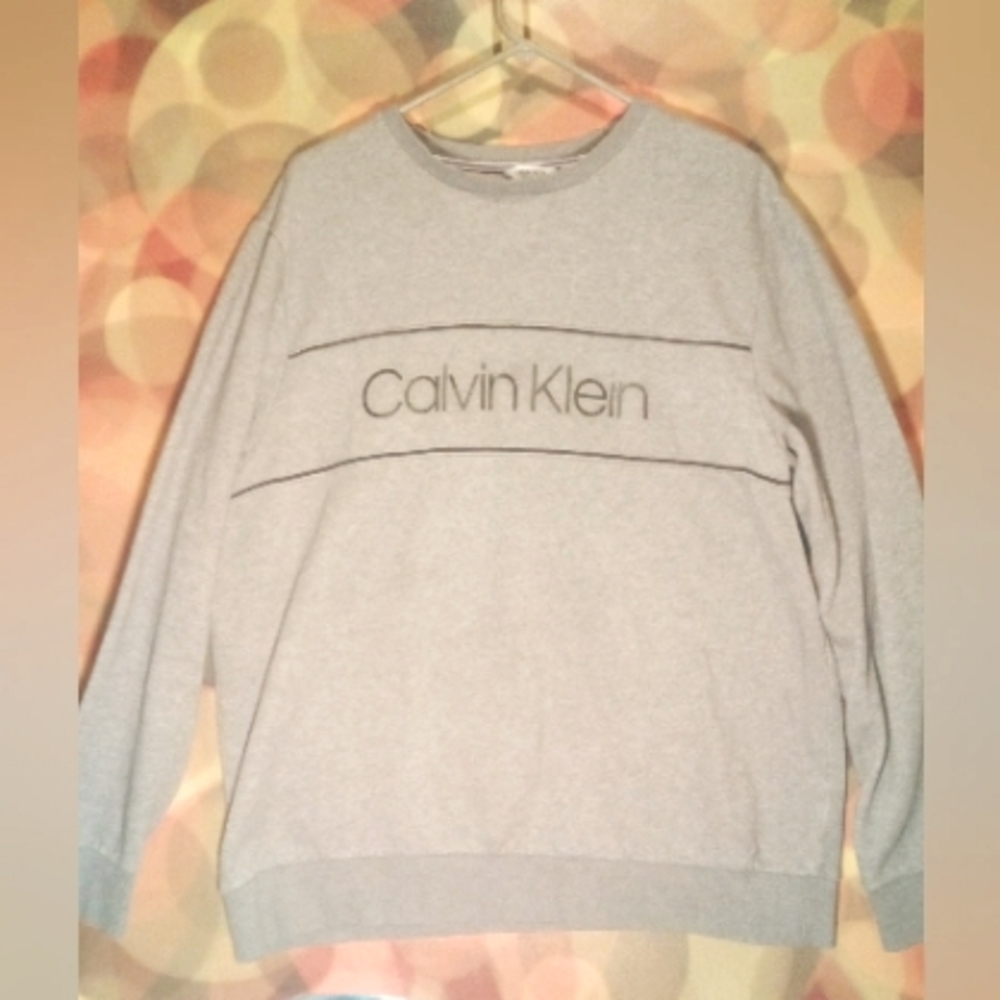 Calvin Klein mens gray cotton sweater